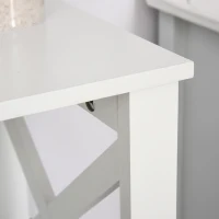 kleankin X- Frame Freestanding Floor Bathroom Storage Rack with Two Drawers, Storage Organizer, Cabinet with 3 Shelves, White(m-8)