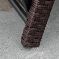 Outsunny Sofá de 2 Lugares Vime Sintético Convertível em Cama Sofá de Jardim Exterior com Almofada Mobiliário Pátio Terraço 129x63x67 cm Marrom e Bege(m-13)