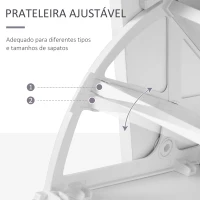 HOMCOM Móvel Cabide de Entrada de 3 Peças Armário de Entrada com Cabide Espelho Sapateira e Gaveta 90x10x102 cm Branco(m-6)