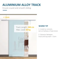 HOMCOM Usa Glisanta Interior – Sticla Securizata 90×205 cm cu sina(m-5)