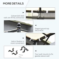 Outsunny Foisor Perdea Parasolara Cu Prelata in Poliester Impermeabila, Crem, Cadru Gri, 297x297cm(m-7)