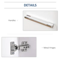 HOMCOM Wooden Cabinet with Wheels and 2 Doors 60x35x65cm White Violet(m-6)