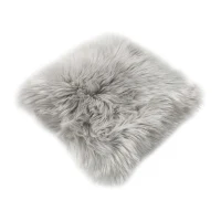 HOMCOM Kissen Kunstfell mit Füllung Silber 40 x 40 x 10 cm(m-2)