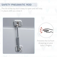 HOMCOM Wooden Kids Toy Box Children Storage Organizer Chest Safety Hinge Playroom Furniture Grey(m-5)