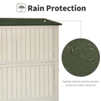 Outsunny Wooden Garden Shed Tool Storage Outsunny Wooden Garden Shed w/ Two Windows, Tool Storage Cabinet, Outdoor Double Door Organizer 127.5L x 50W x 164H cm, Grey(m-4)