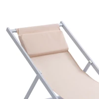 Outsunny Set 2 Sezlonguri Pliabile din Aluminiu si Textilen Alb(m-11)