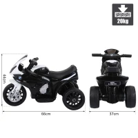 HOMCOM Electric Kids Ride on BMW Motorbike W/Headlights and Music, 6 V-Black(m-3)