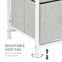 HOMCOM Fabric Dresser Organizer with 4 Drawers Steel Frame Wood Top Storage Tower(m-6)