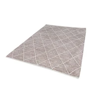 HOMCOM Teppich aus Baumwolle Braun 200 x 140 x 0,7 cm(m-4)