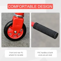 HOMCOM Outdoor Push Stunt Scooter 2 Wheels Fixed Bar 360° Street Commuter Street Push Scooter For Adult Teen Urban Scooter Red(m-5)