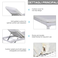 Outsunny Set 2 Sezloguri de Gradina in PE Rattan cu Perna Captusita Alba(m-4)