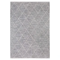 HOMCOM Teppich aus Baumwolle Grau 200 x 140 x 0,7 cm(m-1)