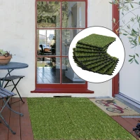 Outsunny 30 x 30cm Artificial Grass Turf with 25mm Pile Height Non-toxic Roll Grass Carpet Fake Grass Mat with Drainage Holes UV resistance for Indoor, Outdoor, Patio, Garden, Lawn, Balcony(m-10)