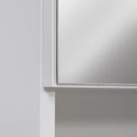 kleankin Bathroom Mirror Cabinet, Wall Mounted Storage Cupboard Organizer with Double Doors and Adjustable Shelf, White(m-9)