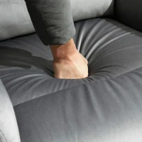 HOMCOM Manual Recliner Armchair, Velvet-Touch Polyester Fabric Upholstered Rocking Chair w/ Footrest, Armrest(m-11)