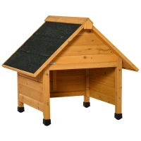 OUTSUNNY Automatic Lawn Mower Shed with Bituminous Felt Roof & Feet Covers, Outdoor Storage, Solid Wood, 75 x 76 x 70cm(m-1)