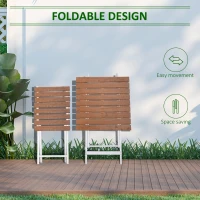 Outsunny 3 Piece Patio Bistro Set, Folding Outdoor Chairs and Table Set, Pine Wood Frame for Poolside Garden, Natural(m-5)