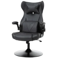 Vinsetto Swivel Video Game Chair Rocker Racing Style Office lesuire Chair Ergonomic Rocking Office Chair with Pedestal Base, Adjustable Armrest and Headrest(m-1)