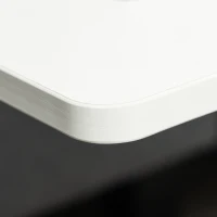 HOMCOM Height Adjustable Side Table with Wheels, Mobile Laptop Table for Sofa, End Table, White(m-7)