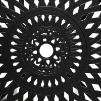 Outsunny 78cm Round Garden Dining Table with Parasol Hole Antique Cast Aluminium Outdoor Table Only, Black(m-8)