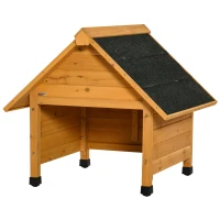 OUTSUNNY Automatic Lawn Mower Shed with Bituminous Felt Roof & Feet Covers, Outdoor Storage, Solid Wood, 75 x 76 x 70cm(m-9)