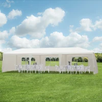 Outsunny 9 x 3 m Party Tent Gazebo Marquee Outdoor Patio Canopy Shelter with Windows and Side Panels White(m-9)