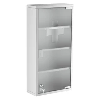 Homcom Dulapior Medicamente – Inox 30×12×60 cm cu 4 Rafturi(m-10)