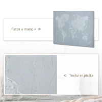 HOMCOM Lucrare de arta pe perete din panza Harta lumii Fotografii de perete pentru camera de zi Decor dormitor, 120 x 90 cm(m-4)