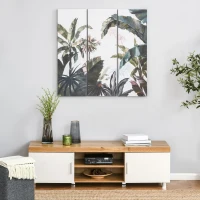 Arta de perete pe panza din 3 piese HOMCOM, Imagini de perete pentru decorul camerei de zi, al dormitorului, 90 x 30 cm x 3(m-2)