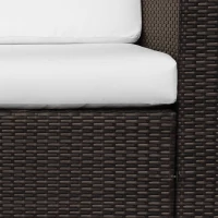 Outsunny 3 Seater Rattan Sofa, All-Weather Wicker Weave Metal Frame Chair with Fire Resistant Cushion, Brown(m-10)