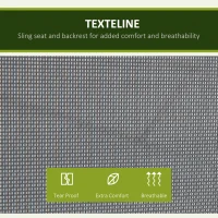 Outsunny 2-Seat Swing Chair Middle Table Steel Frame Adjustable Canopy Sling Seats Grey(m-5)