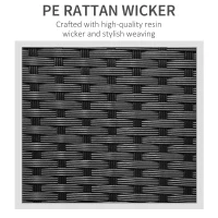 Outsunny Rattan 3-Seater Sofa-Black(m-7)