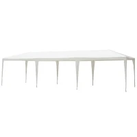 Outsunny 9 x 3 m Party Tent Gazebo Marquee Outdoor Patio Canopy Shelter with Windows and Side Panels White(m-10)