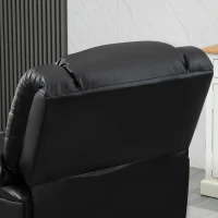 HOMCOM Poltrona Relax Reclinabile con Maniglia e Tasche Laterali, 100x89x100cm, Nera(m-8)