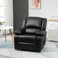 HOMCOM Poltrona Relax Reclinabile con Maniglia e Tasche Laterali, 100x89x100cm, Nera(m-10)