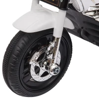 HOMCOM Kids 6V Battery PP Motorcycle Ride On Trike w/ Lights Music Horn 18 - 36 Months White(m-8)