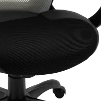 Vinsetto Sedia da Ufficio Ergonomica con Imbottitura di 10cm, Altezza Regolabile e Sistema di Dondolamento, 65x67x118.5-128cm, Tessuto Grigio(m-8)