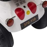 HOMCOM Kids 6V Battery PP Motorcycle Ride On Trike w/ Lights Music Horn 18 - 36 Months White(m-9)