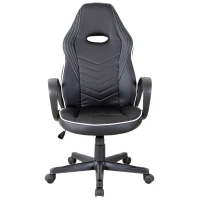 Vinsetto Poltrona da Ufficio Gaming con Rivestimento in Pelle PU Premium Design Ergonomico Nera e Bianca(m-11)