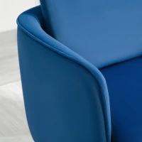 HOMCOM Poltroncina in Velluto Imbottita con Braccioli, 63x61x80cm, Blu(m-9)