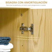 kleankin Armario de Baño con 2 Puertas y 2 Estantes Ajustables de 7 Niveles Mueble Auxiliar de Almacenaje para Salón Cocina Antivuelco 60x30x80 cm Natural(m-8)