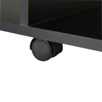 HOMCOM Mobilier Pentru Tv in Lemn cu Roti, Negru,40x40x80cm(m-11)