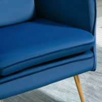 HOMCOM Poltroncina in Velluto Imbottita con Braccioli, 63x61x80cm, Blu(m-8)