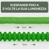 Outsunny Tubo da Giardino Estensibile da 15m con Pistola Spray a 8 Funzioni, Verde(m-4)
