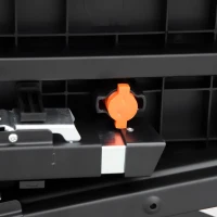 DURHAND Banco de Trabajo 5 en 1 Mesa de Trabajo con Altura Ajustable en 3 Niveles Patas Retráctiles 4 Ruedas Carga 150 kg Como Caballete de Sierra para Taller Garaje 105x74x80 cm Negro(m-9)