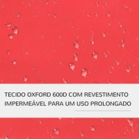PawHut Carrinho para Animais de Estimação Dobrável para Cães com Capô Ajustável Cesta de Armazenamento e Rodas com Freio Tecido Oxford Estrutura de Aço 74x46x94cm Vermelho(m-4)