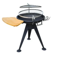 Outsunny Round  BBQ Grill W/Cutting Board-Black(m-11)