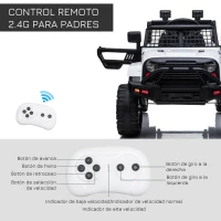 HOMCOM Coche Eléctrico para Niños de +3 Años Vehículo Todoterreno de Batería 12V con Control Remoto 100x65x72 cm(m-6)