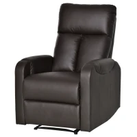 HOMCOM Massagesessel mit Liegefunktion Fußstütze Relaxsessel Fernsehsessel Kunstleder Braun 76,5 x 96 x 106,5 cm(m-11)