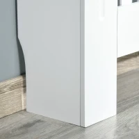 HOMCOM Mască pentru Calorifer din Lemn cu Lamele Verticale și Raft Superior, 78x19x81 cm, Alb(m-11)